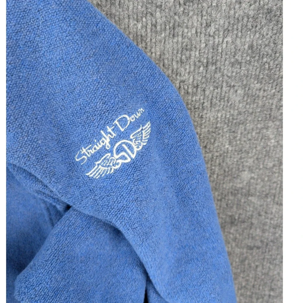 Straight Down Vintage Terrycloth Pullover Blue Made in USA Golf Mens Medium